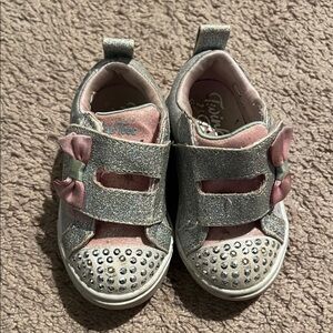Skechers Sparkle Pink and Silver Sneakers